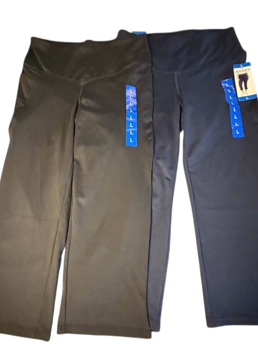 Jockey Cropped Slit Flare Pants NWT 2 Pair Bundle Dark Blue/ Black Side Pocket L - Picture 3 of 11